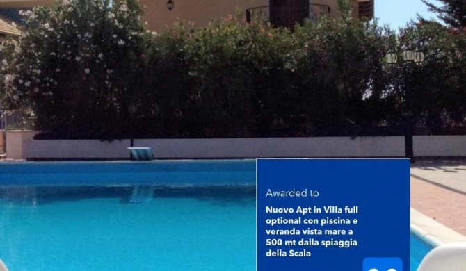 Nuovo Apt in Villa full optional con piscina e veranda vista mare a 500 mt dalla spiaggia della Scala